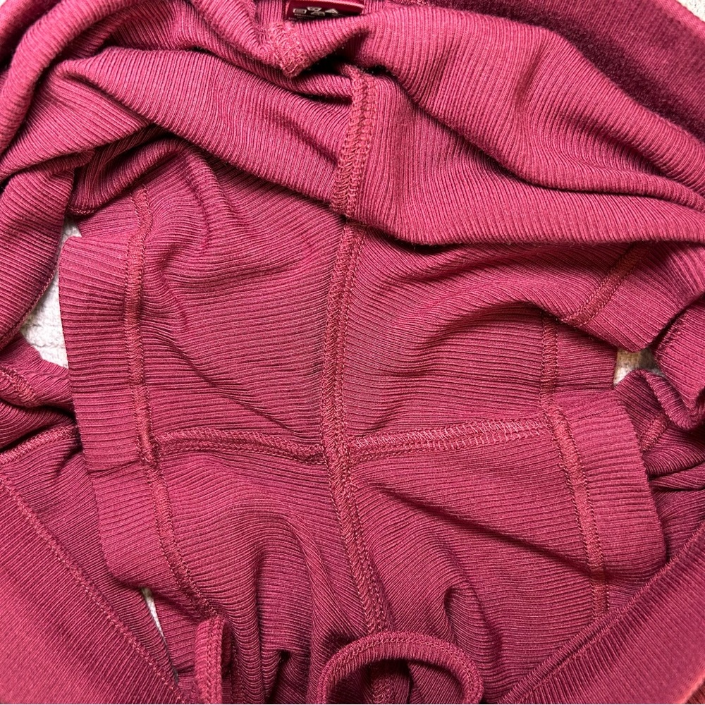 Skims Ribbed Lounge Shorts Burgundy Size Extra Small - Picture 6 of 7